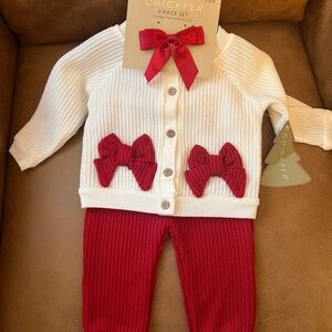 Chick Pea White and Red Kids Matching Set